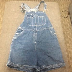 Indie denim overalls shorts